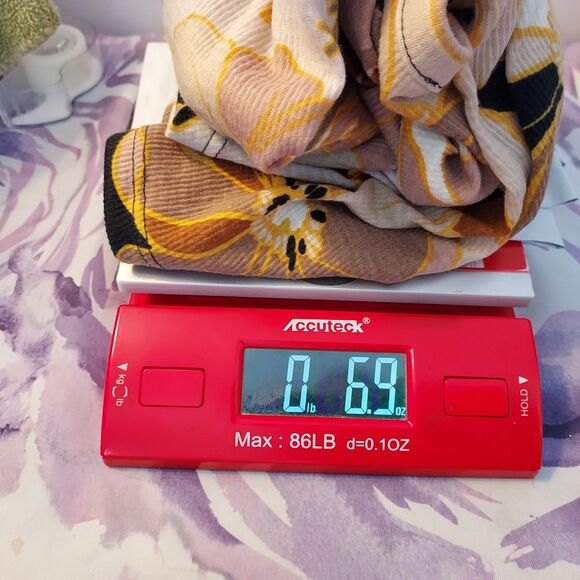 Stella + Ginger Shirt Top Ruffled Short Sleeve Stretch Floral Womens Large NWT - Picture 15 of 15